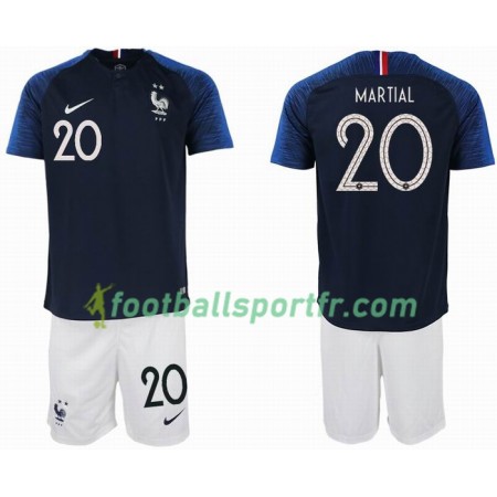Tenue France MARTIAL 20 2 star Enfant Domicile Coupe du monde 2018 Maillot de Foot